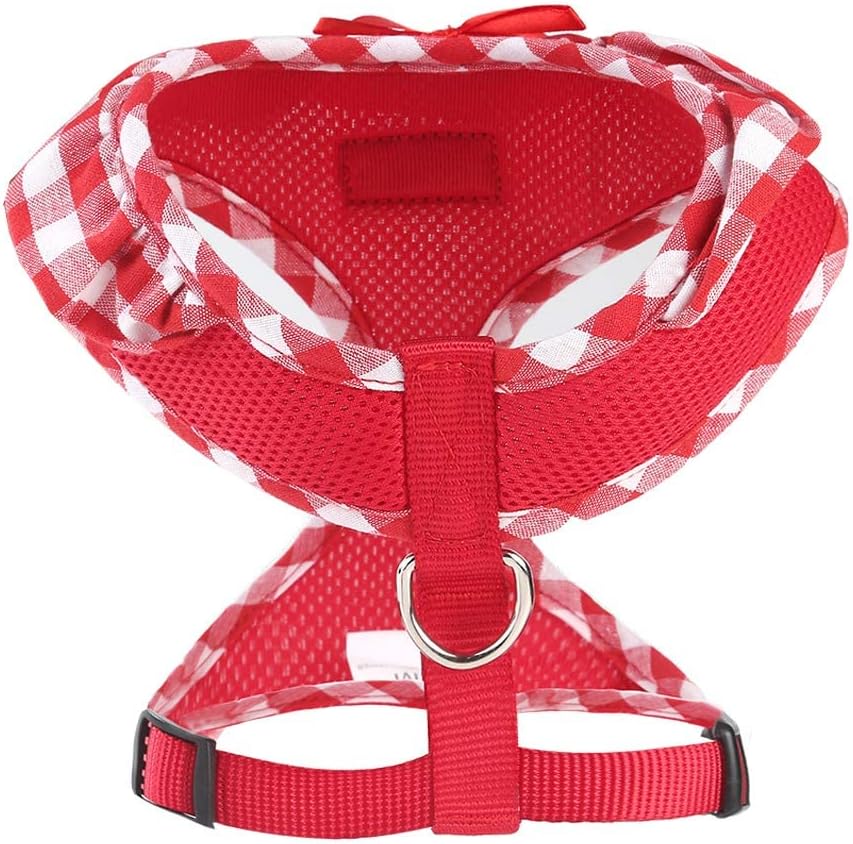 Arnés para perro de malla suave mejorado, súper transpirable y ligero, arnés para cachorros, perros al aire libre, arnés rojo para perro, talla XS
