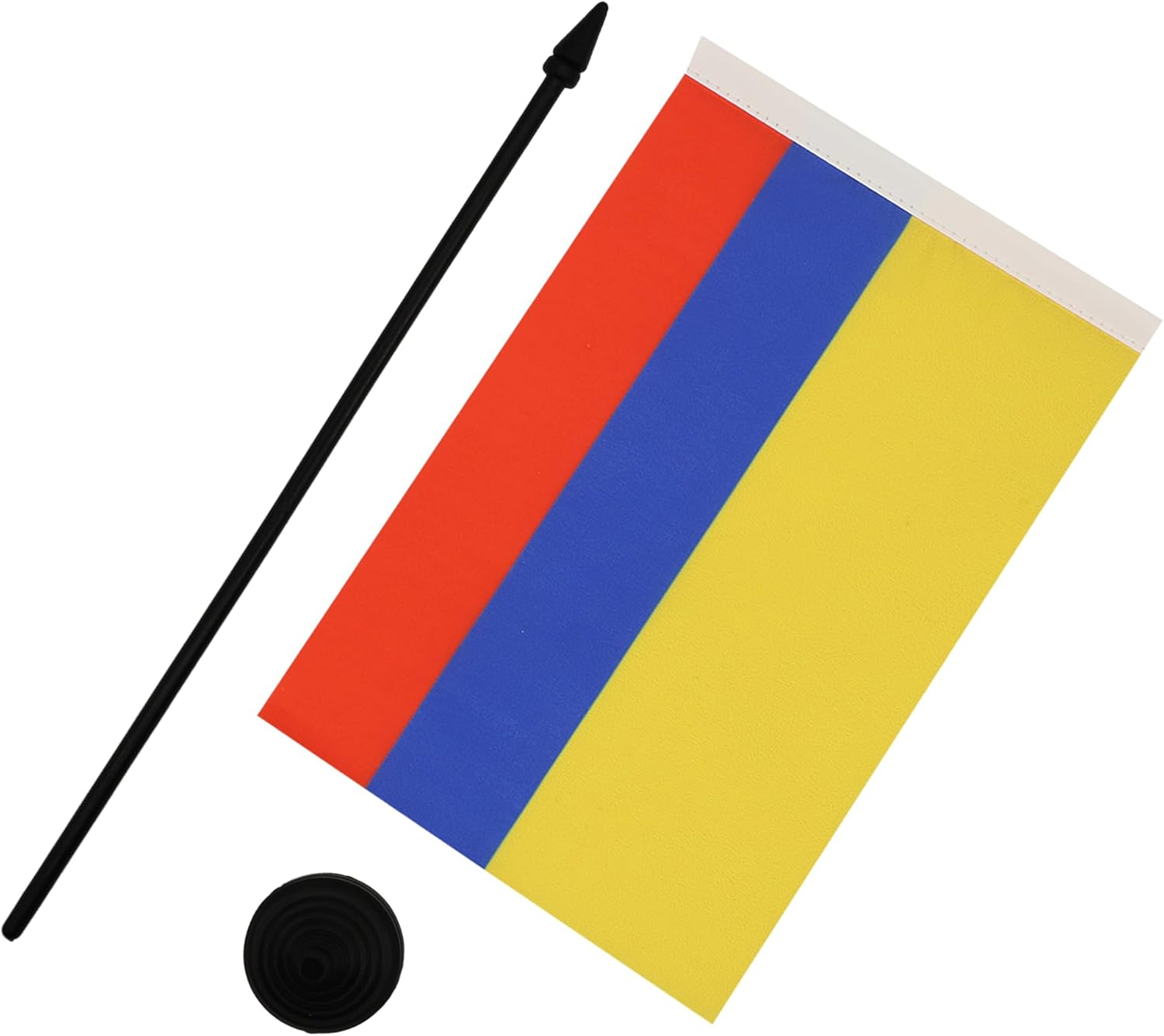 Bandera Colombia de AZ BANDERA Colombia, 5 x 8 pulgadas, bandera de escritorio colombiana, 8.3 x 5.5in, barra y base de plástico negro