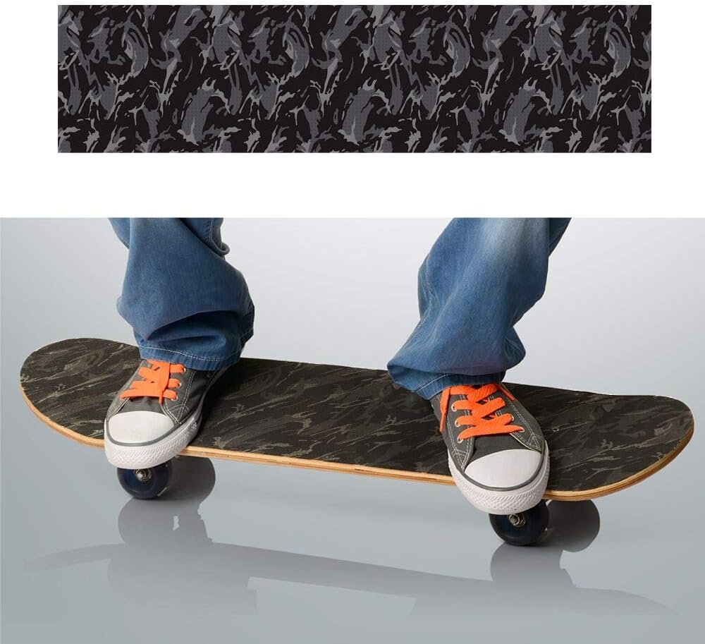 Hoja de cinta de agarre para patineta, 45.2 x 10.6 pulgadas, sin burbujas, impermeable, scooter, cinta de agarre longboard, papel de lija para