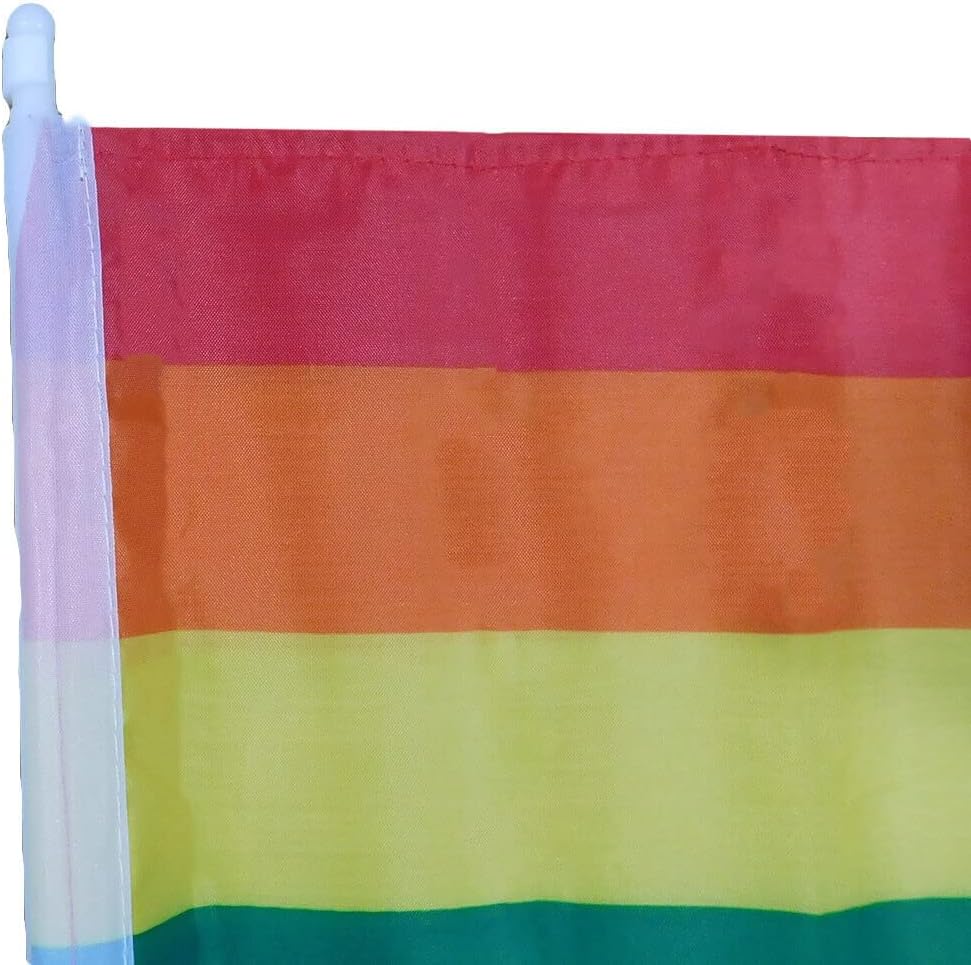 Premium 12 Pack Striped 2-Sided 12″x18″ Rough Tex 68D Nylon Car Vehicle Flag