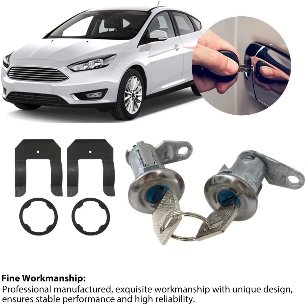 Juego de vasos cilíndricos para cerradura de puerta, 2 llaves, se adapta a Ford 67-68,70 Mustang Shelby GT-500