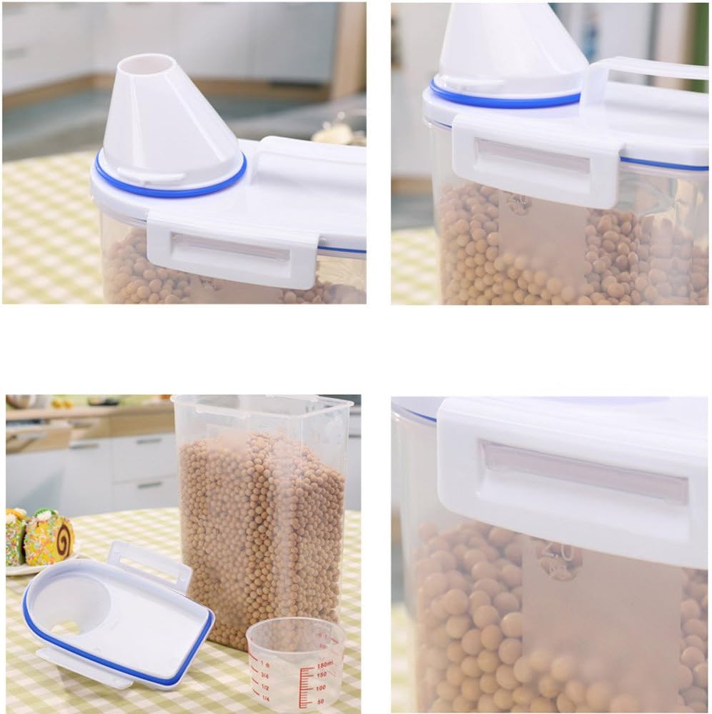 Juego de recipientes de almacenamiento de alimentos con tapa, plástico sin BPA para cocina y despensa, organizador hermético portátil para arroz,