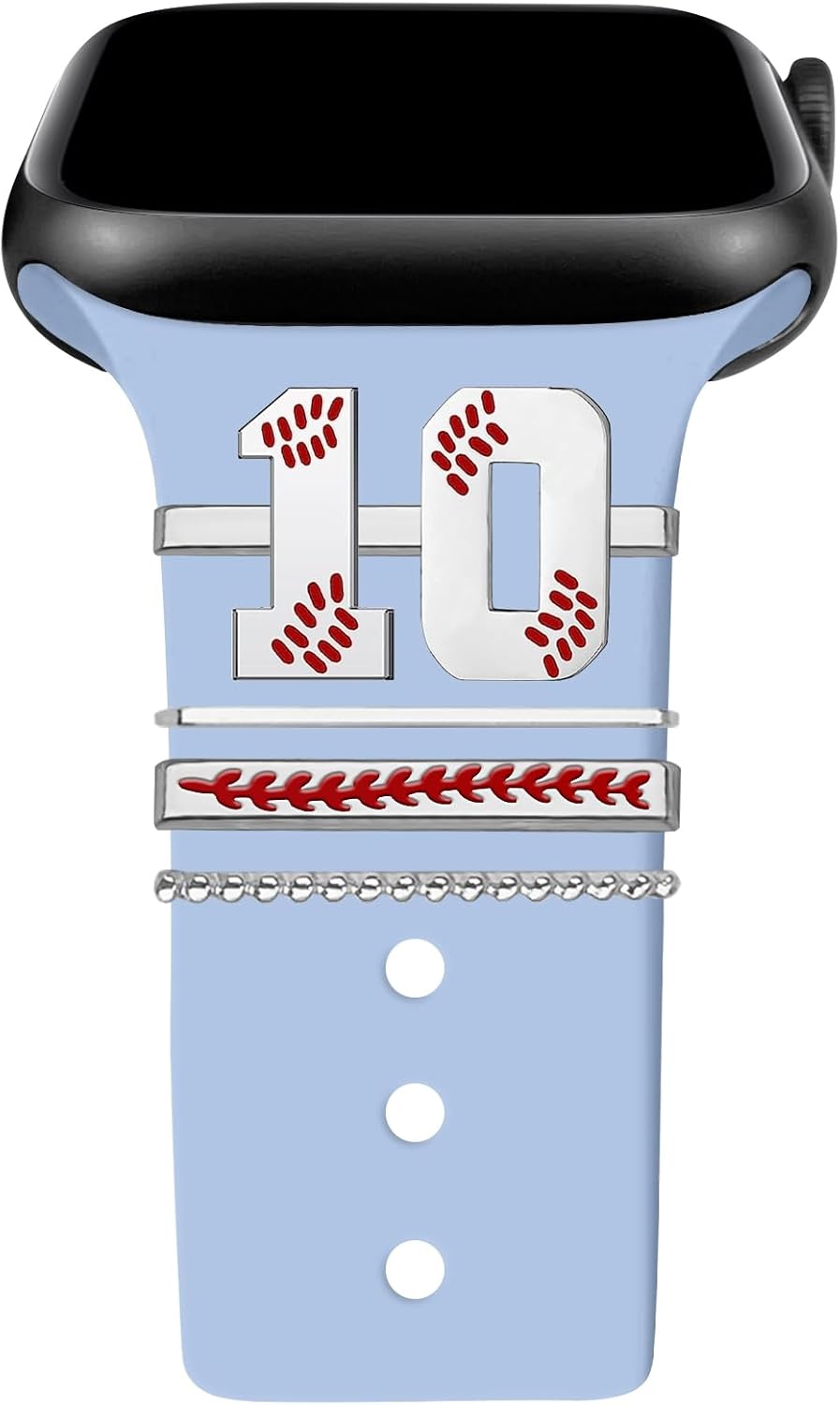 YeeCASE Dijes de reloj de béisbol con números para niños de 00 a 30 atletas de números decorativos compatibles con accesorios de Apple Watch de