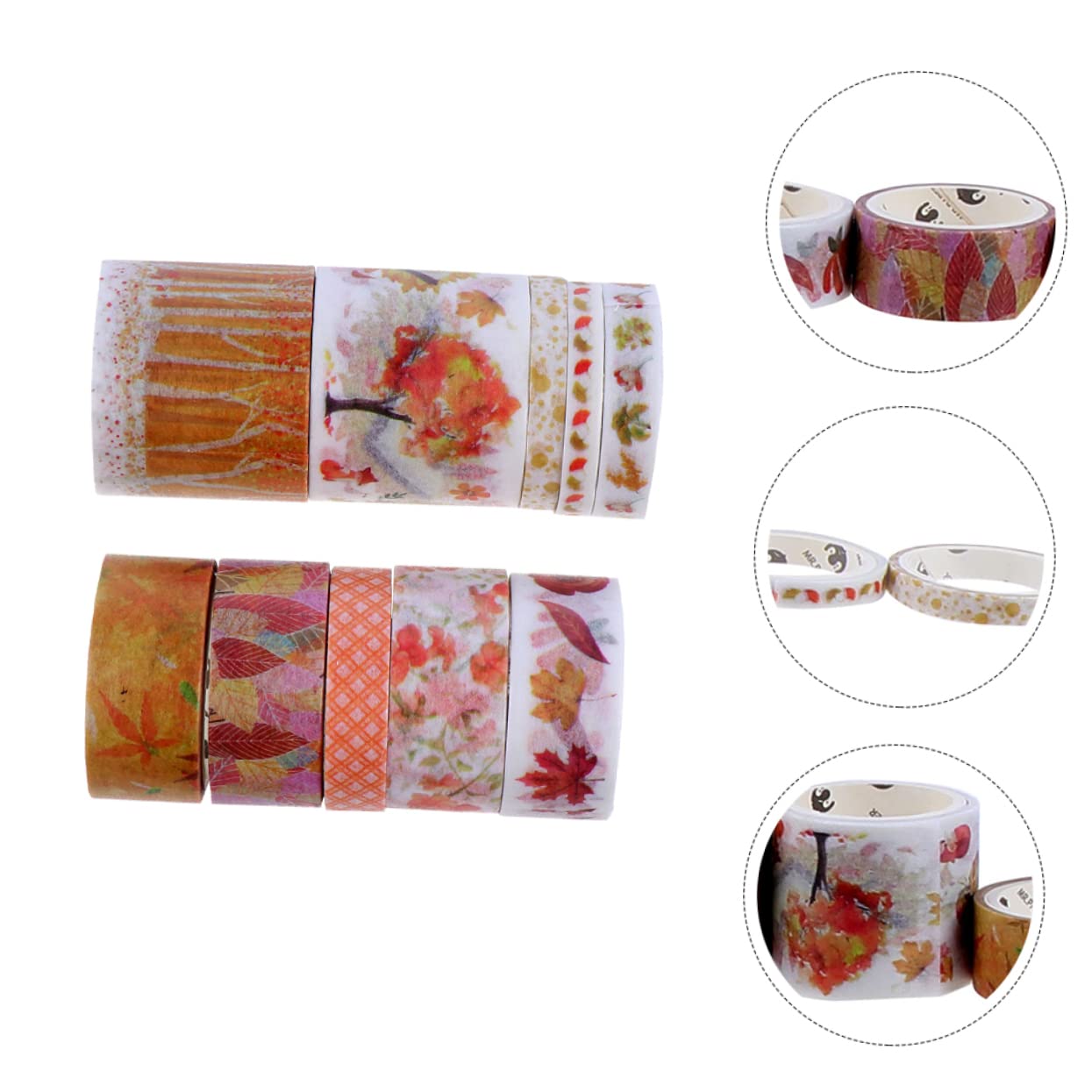 NOLITOY 4 Boxes Autumn Washi Tape Premium Washi Tape Washi Tape Crafts Flower Embellishments Botanical Stickers Kid Stickers Colored Duct Tape