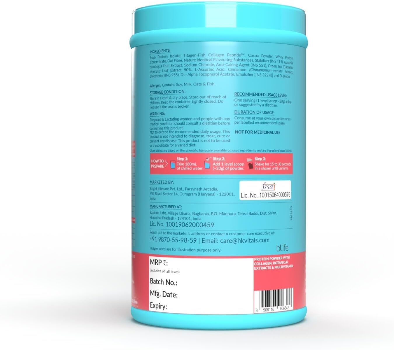 LMP HealthKart HK Vitals ProteinUp Mujeres con soja, proteína de suero de leche, colágeno, vitamina C, E y biotina para mayor fuerza y belleza desde