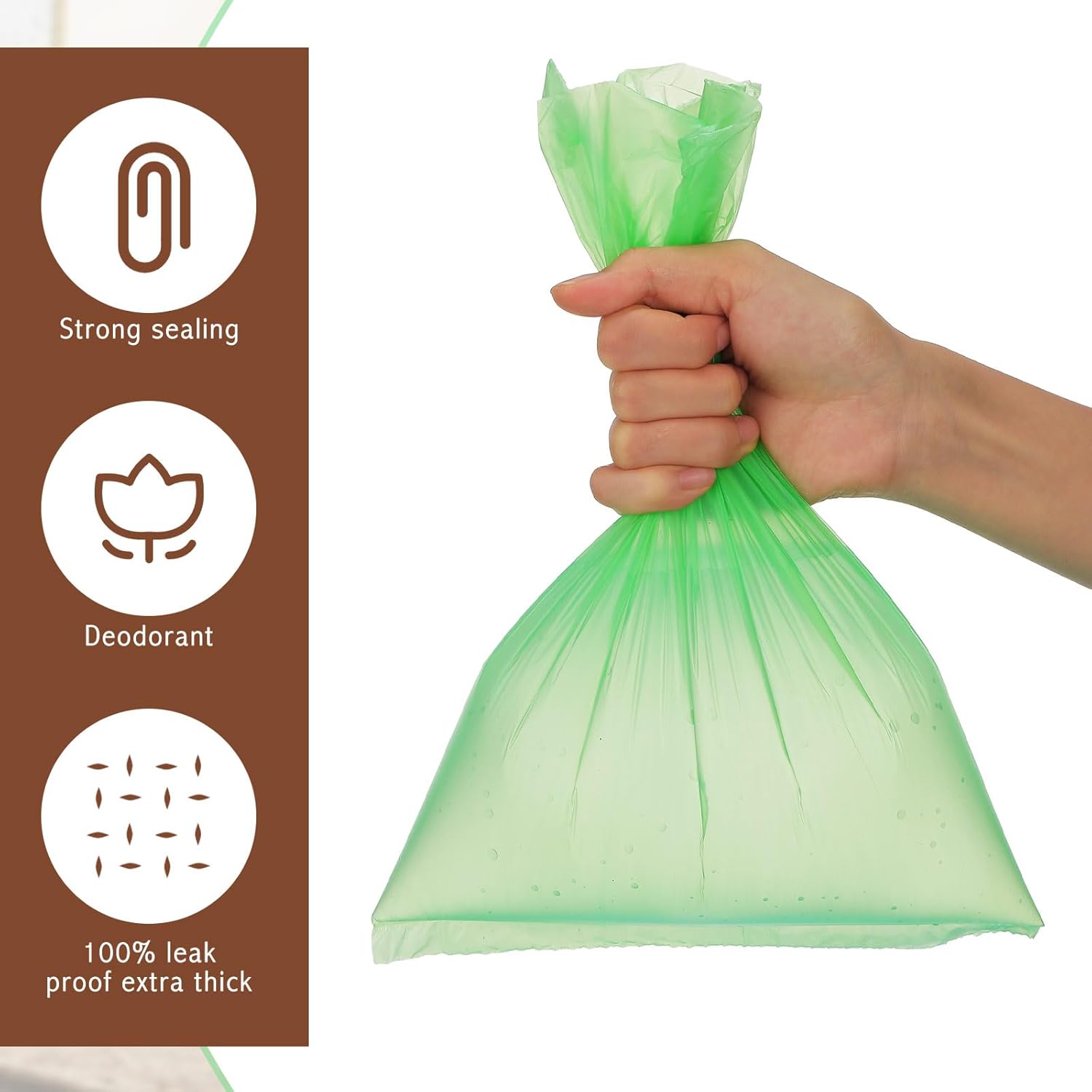 50 rollos de bolsas de basura para perros, 10000 unidades, bolsas de basura para perros, a prueba de fugas, bolsas de plástico gruesas para el