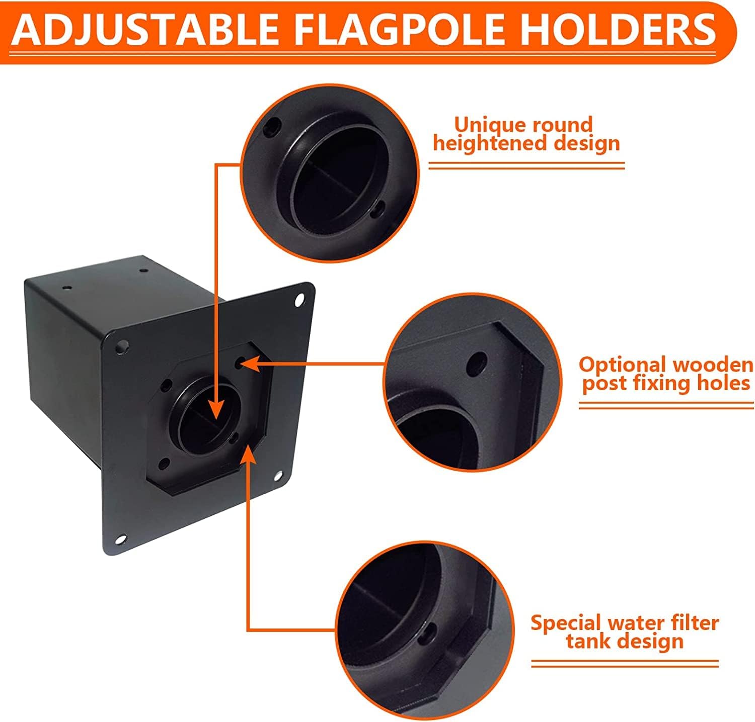 ITeVe.GD Base de anclaje para poste de madera, base de poste de valla de madera de hormigón para madera de 4 x 4 pulgadas (real3.5 x 3.5 pulgadas),
