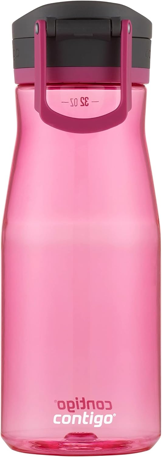 Contigo Jackson 2.0 Botella de agua de plástico sin BPA con tapa a prueba de fugas, diseño de boca con tapa y asa intercambiables, apta para