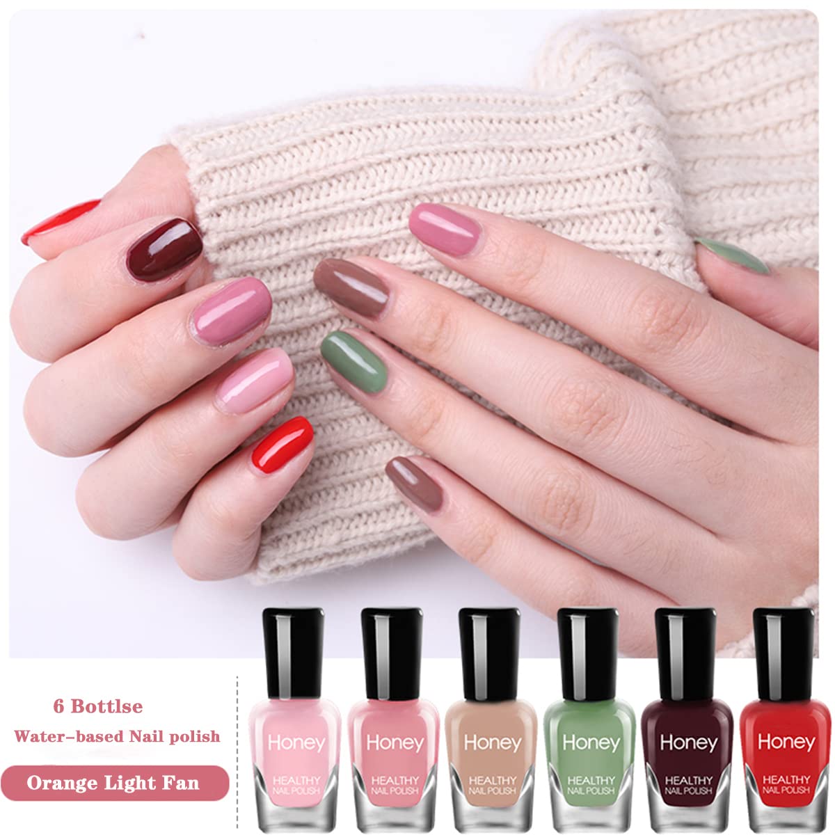 Juego de esmaltes de uñas no tóxicos, fácil de quitar y de secado rápido, juego de esmalte de uñas ecológico y orgánico a base de agua para mujeres,