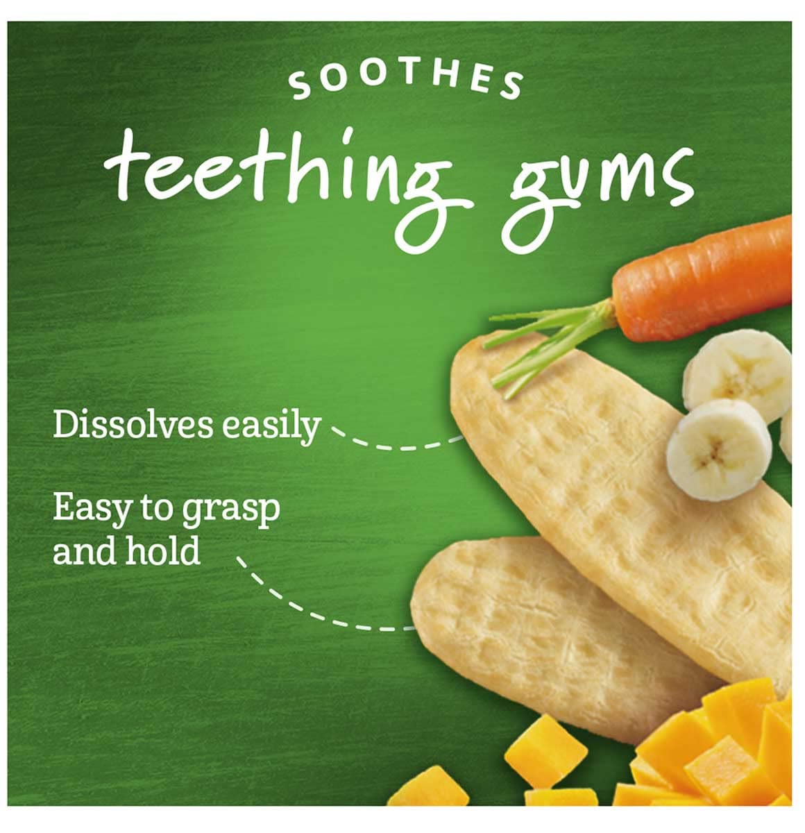 Gerber Obleas suaves para dentición orgánicas, mango y plátano y zanahoria (1 unidad (paquete de 3))
