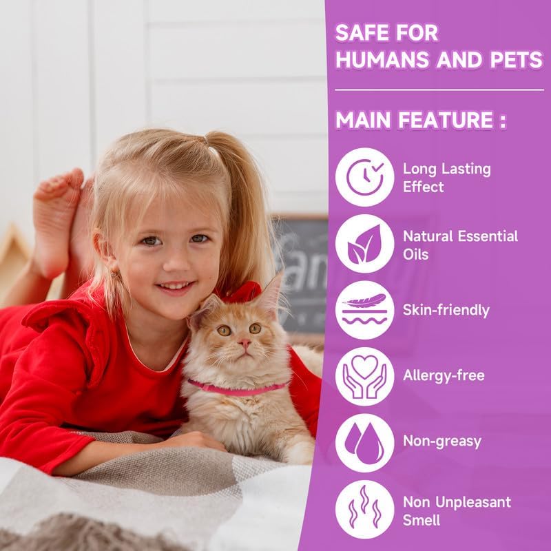 Paquete de 4 collares calmantes para gatos, collar ajustable calmante para aliviar la ansiedad de los gatos, collar de feromonas para gatos,