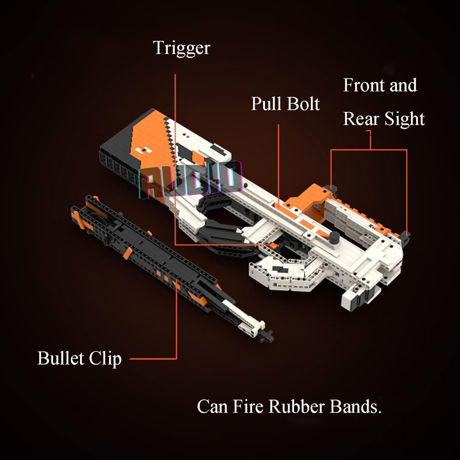 Audio Technics – Bloque de construcción de juguete de disparo simulado, modelo de juguete de disparo Technics P90, compatible con Lego Technic, más