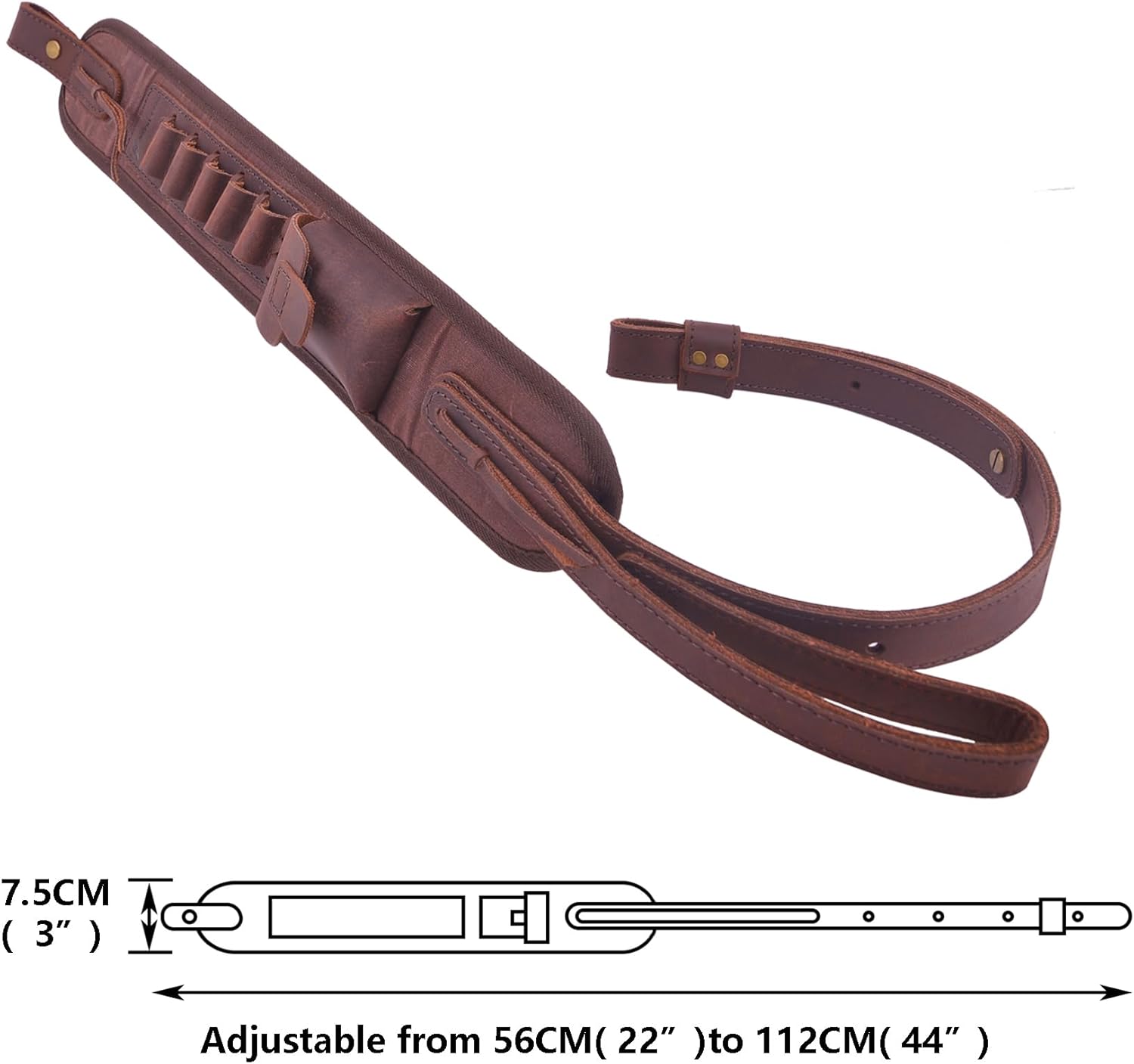 Funda de cuero para rifle con eslinga de pistola de fósforo, soporte de carcasa de almohadilla de retroceso de escopeta de lona con correa de caza