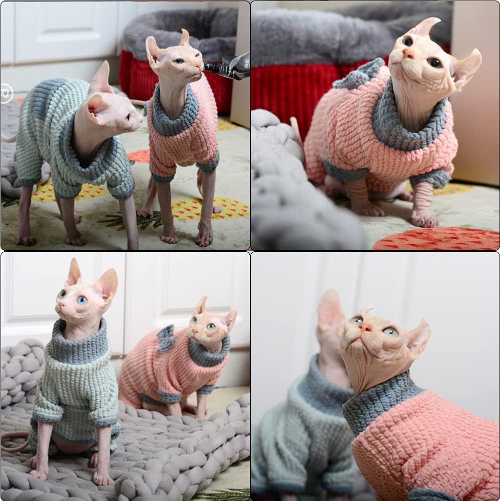 DENTRUN Sphynx – Suéter de invierno cálido para gatos sin pelo, lindo suéter de alta elasticidad, camisas de gatito, transpirable, para ocio,
