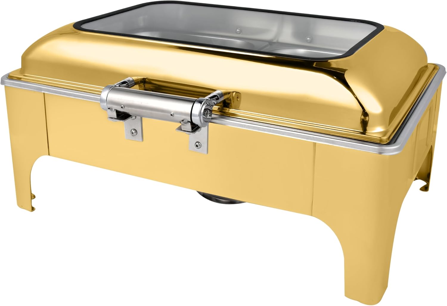 Golden Chafing Dish – Juego de bufé de 9 cuartos de galón, calentadores de alimentos y calentadores con tapas para fiestas, bufés, bandejas de