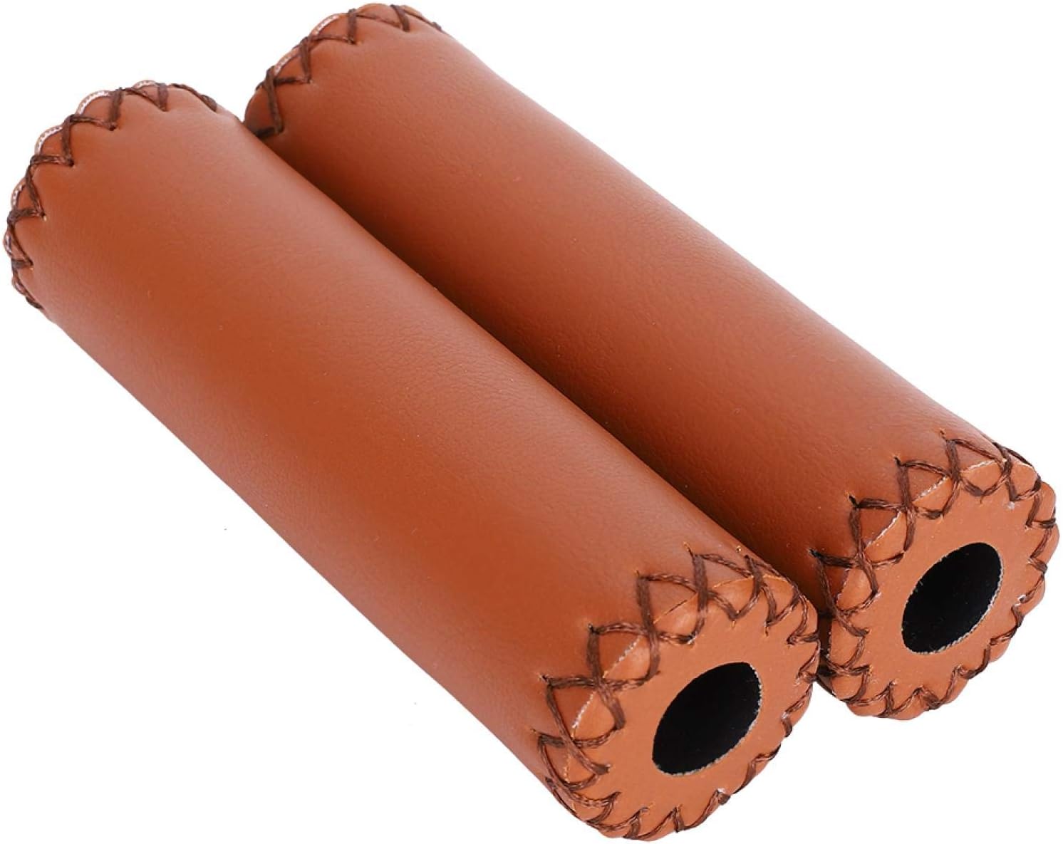 1 par de empuñaduras de manillar de bicicleta, empuñaduras retro de cuero sintético para manillar de bicicleta, empuñaduras para MTB BMX, bicicleta