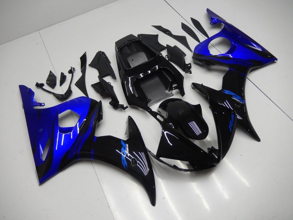 NT FAIRING Molde de inyección azul negro brillante para Yamaha YZF 2003-2005 R6 y 2006-2009 R6S nuevo kit pintado ABS plástico motocicleta