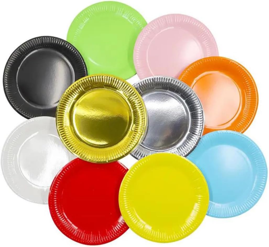 Platos de papel desechables ecológicos para fiestas de 9 pulgadas, colores surtidos 20ct (rojo)