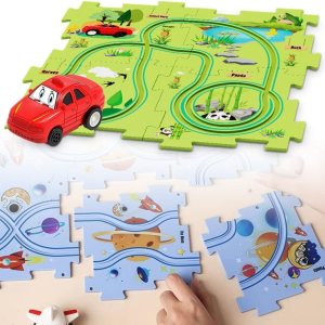 Juego de rompecabezas de coche de pista, carrito eléctrico de ensamblaje, vehículo de juguete y tablero de rompecabezas de montaje, regalos para Juego de rompecabezas de coche de pista, carrito eléctrico de ensamblaje, vehículo de juguete y tablero de rompecabezas de montaje, regalos para