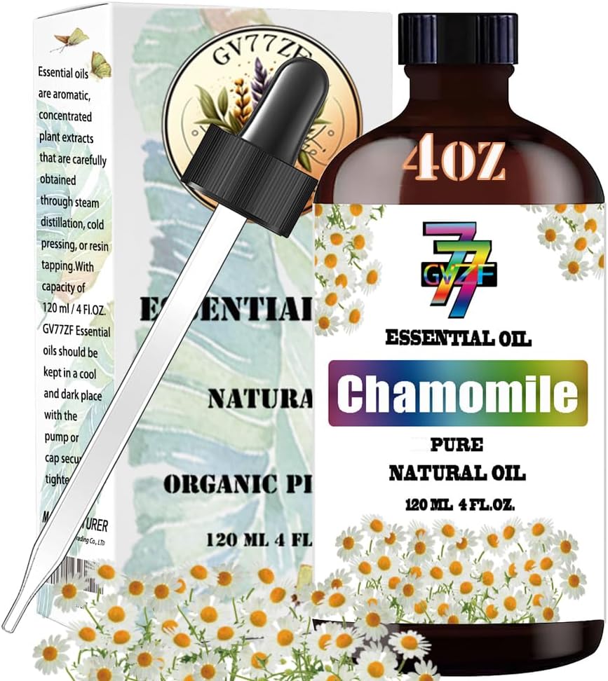 Aceite esencial de manzanilla, 4 onzas líquidas, aceite de manzanilla para difusor, humidificador, hogar, baño, spa, limpieza, yoga, vela de