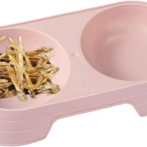 Kumprohu Cuencos de comida para perros Cuenco doble elevado para gatos, juego de cuencos de comida y agua para cachorros, cuencos para mascotas Kumprohu Cuencos de comida para perros Cuenco doble elevado para gatos, juego de cuencos de comida y agua para cachorros, cuencos para mascotas