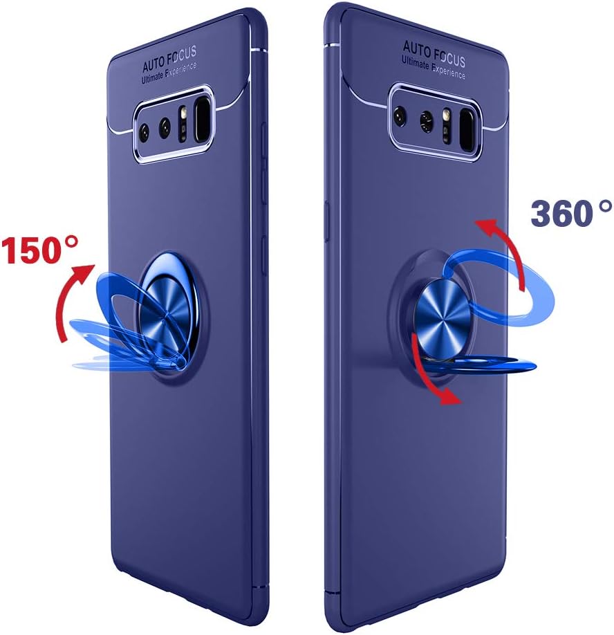 Asuwish Funda de teléfono para Samsung Galaxy Note 8 y protector de pantalla de vidrio templado, soporte de anillo, accesorios de celda de silicona