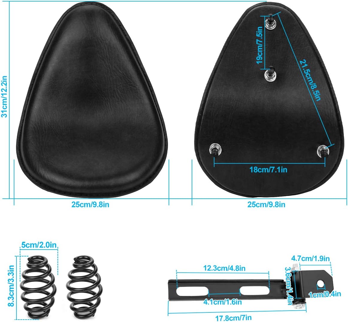 Kit de soporte de montaje de muelles de asiento de motocicleta de cuero compatible con Harley Honda, Yamaha, Kawasaki, Suzuki, Sportster, Bobber