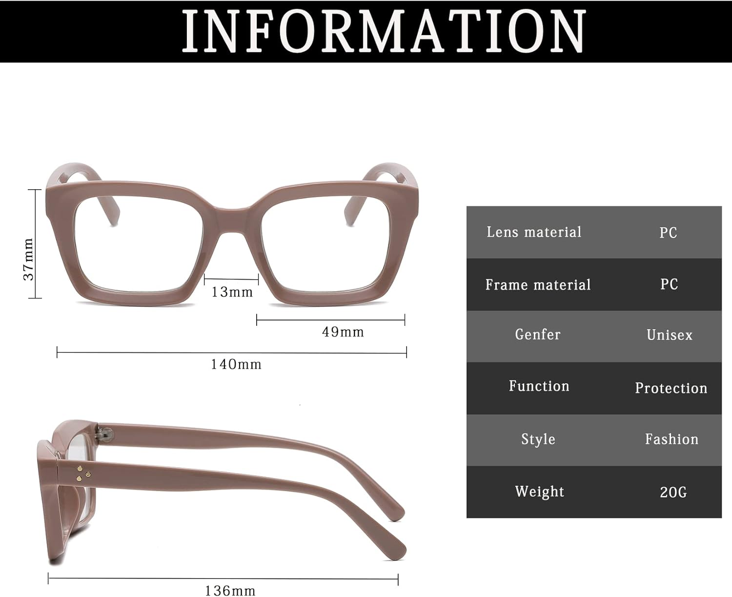 Gafas de bloqueo de luz azul para mujer, con marco grueso clásico, para hombre