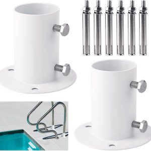 2 bridas de cubierta de piscina, bridas de escalera de piscina de acero inoxidable, bridas de cubierta de escalera de piscina, brida de varilla de 2 bridas de cubierta de piscina, bridas de escalera de piscina de acero inoxidable, bridas de cubierta de escalera de piscina, brida de varilla de