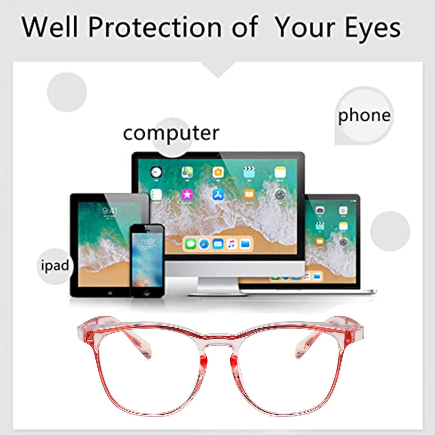 Gafas de seguridad para hombres, mujeres, enfermeras, antivaho y a la moda, cómodas, con escudos laterales, protección ocular para adultos