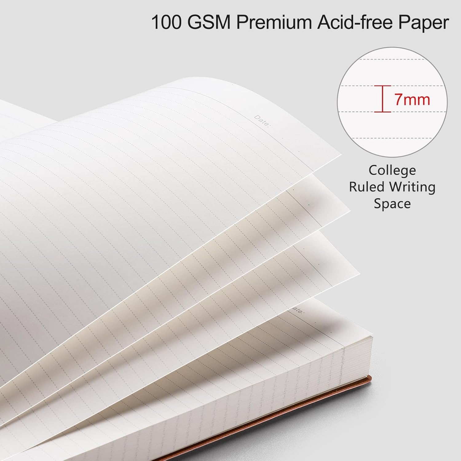 RETTACY Cuaderno A4 con rayas universitarias con 320 páginas, diario grande de tapa blanda para hombres y mujeres con papel forrado de 3.53 ozm,