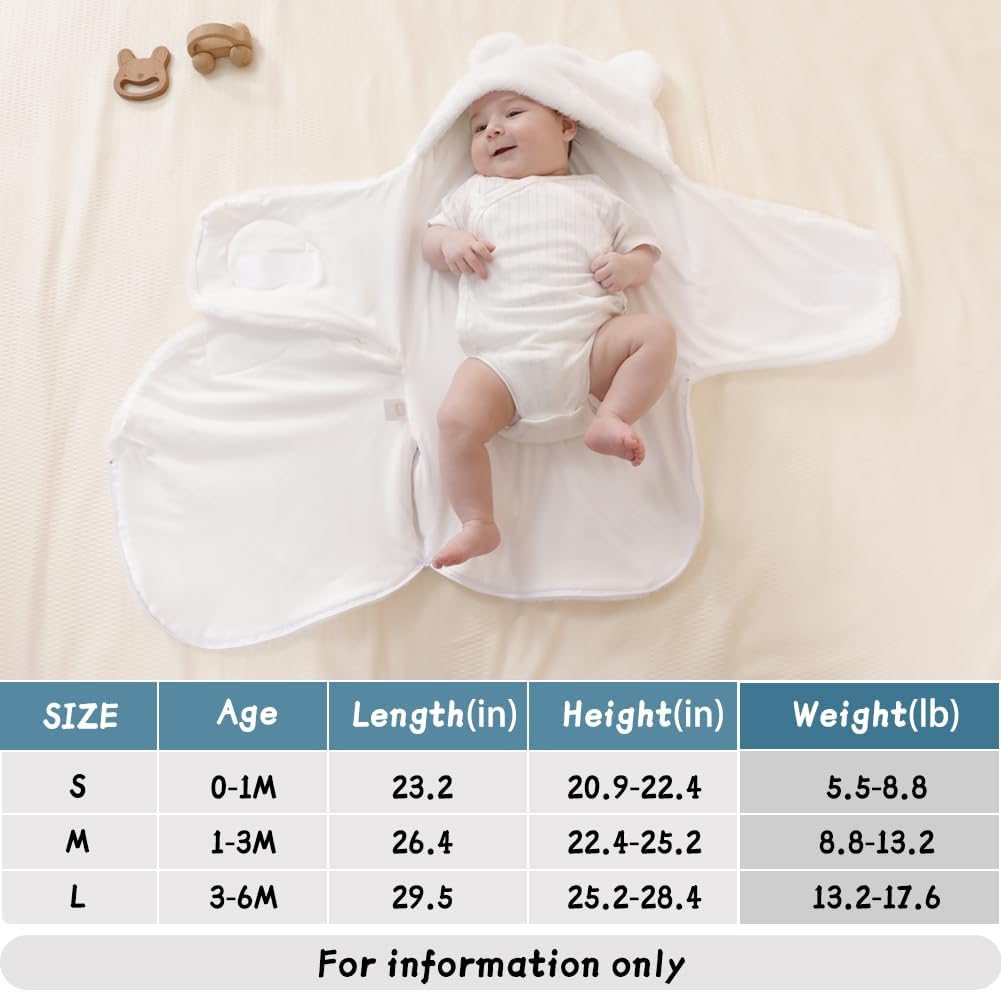 XIFAMNIY Saco de dormir para bebé recién nacido, manta de recepción de felpa suave para bebé, envolturas suaves para dormir para bebés de 0 a 3 meses
