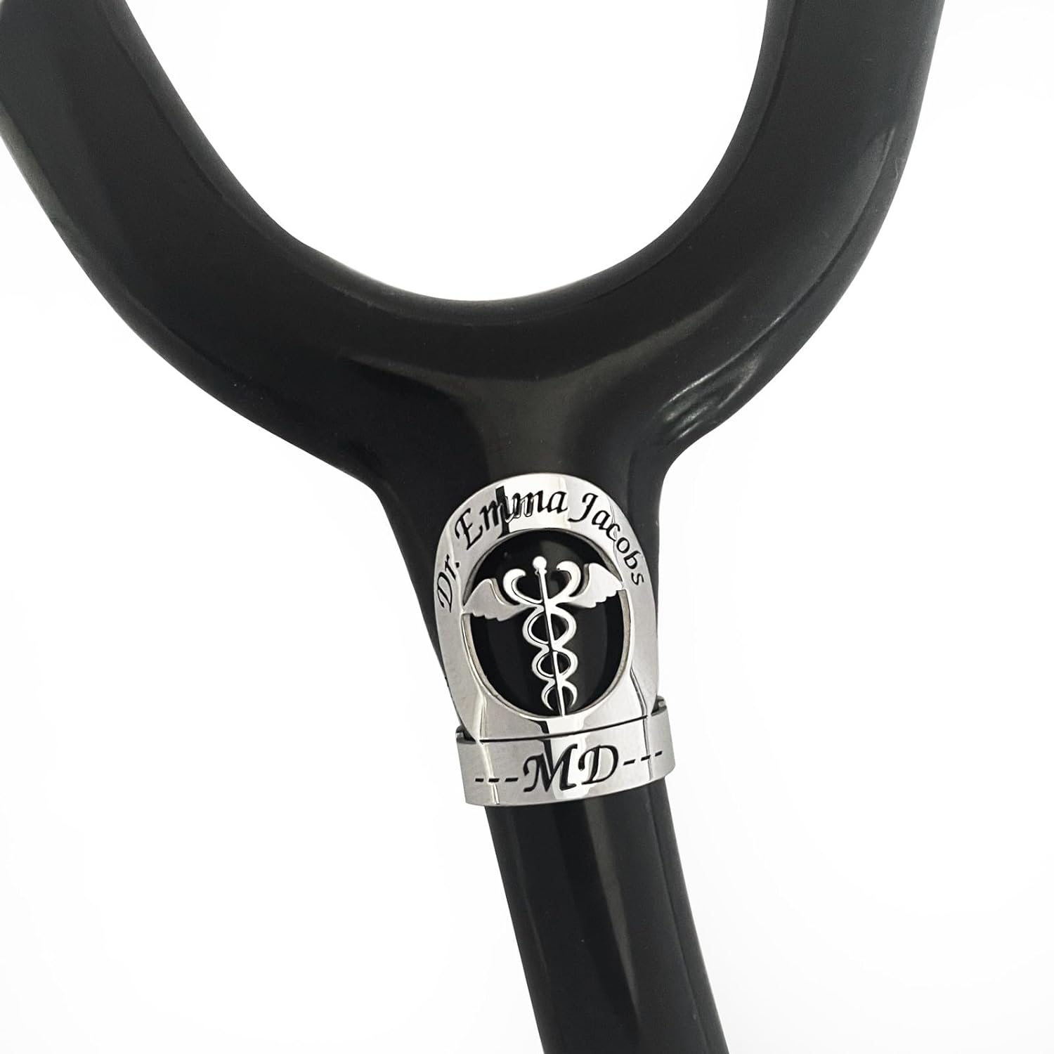 bellblow Stethoscope Charms Personalized, Custom ID Name Tag for Stethoscope, Engraved Stethoscope Name Tag EMT Medical Caduceus, Stethoscope Id