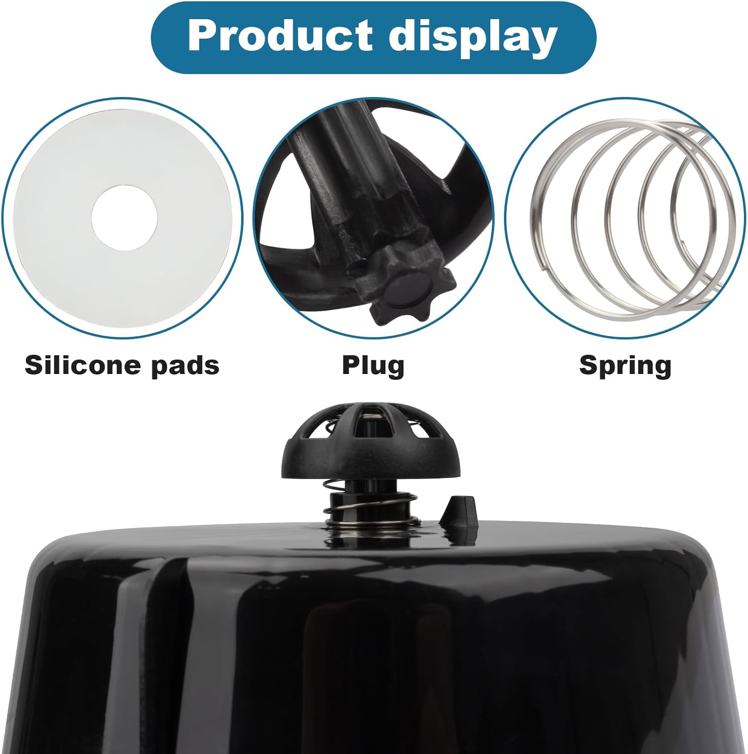 Kit de tapón con resorte inferior para máquina de café (paquete de 2) compatible con Mr. Coffee Parts 185774-000-000,112435-000-000, 112435000000,