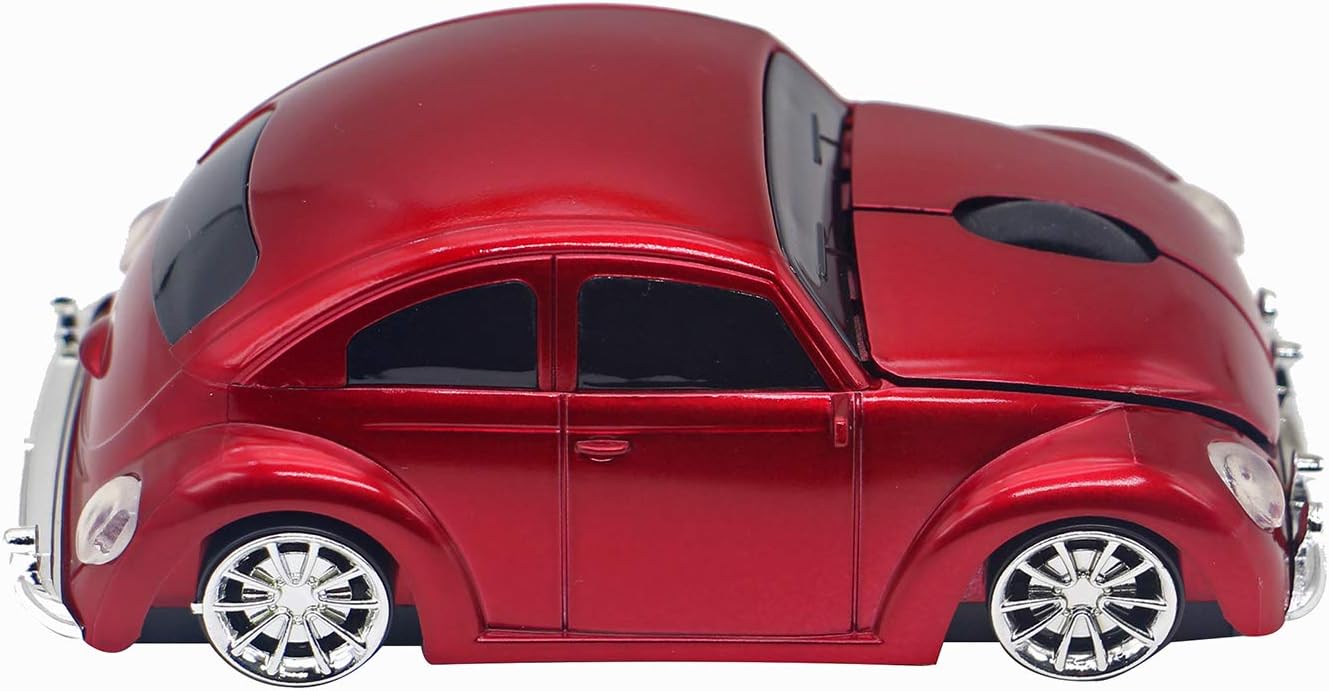 Aikchi Ratón inalámbrico para coche deportivo, ratón óptico 3D para computadora portátil de escritorio, ratones de computadora para JKC (rojo)