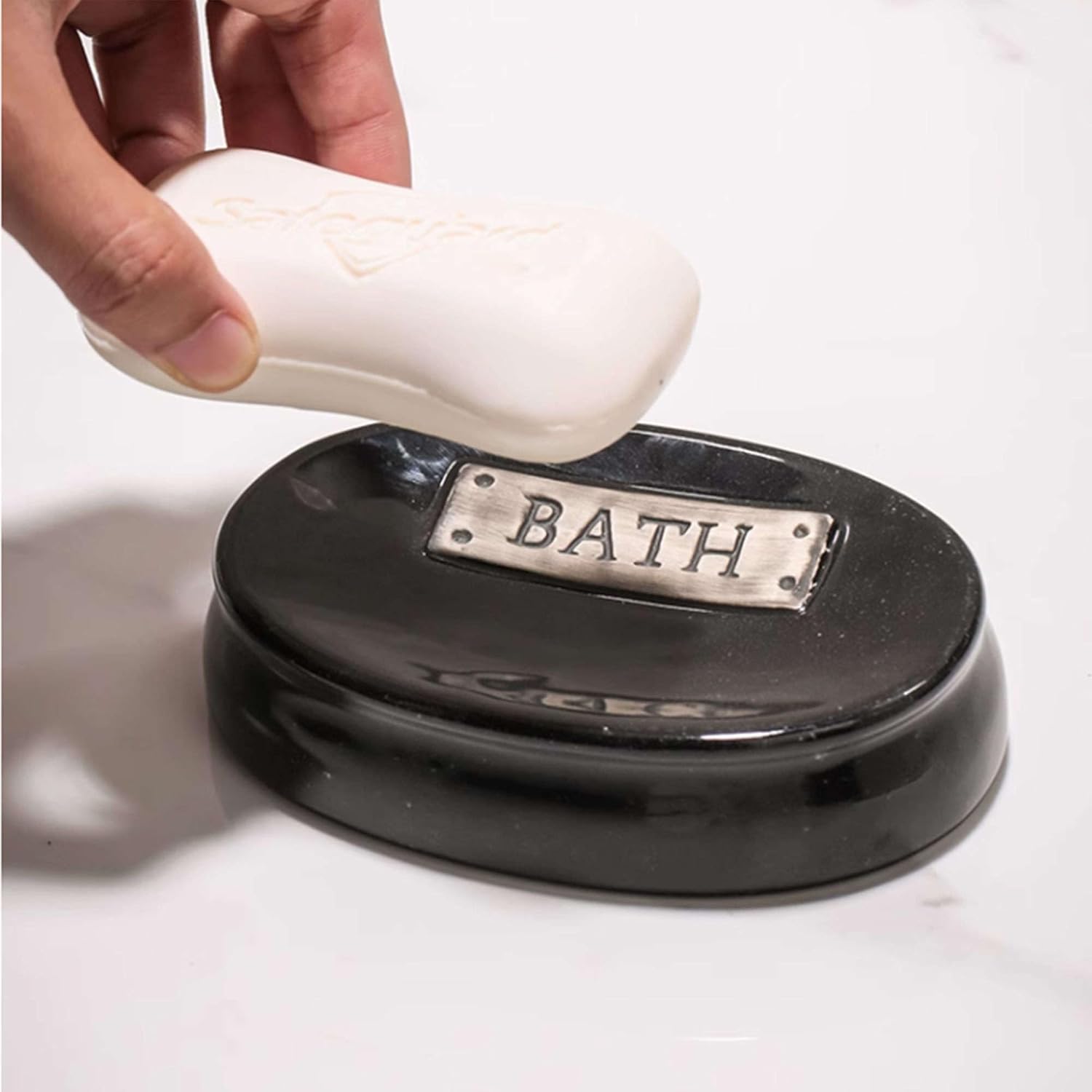 Dispensador de jabón de vidrio con bomba amplia, juegos de accesorios de baño de cerámica completos, accesorios para Baño, elegante decoración