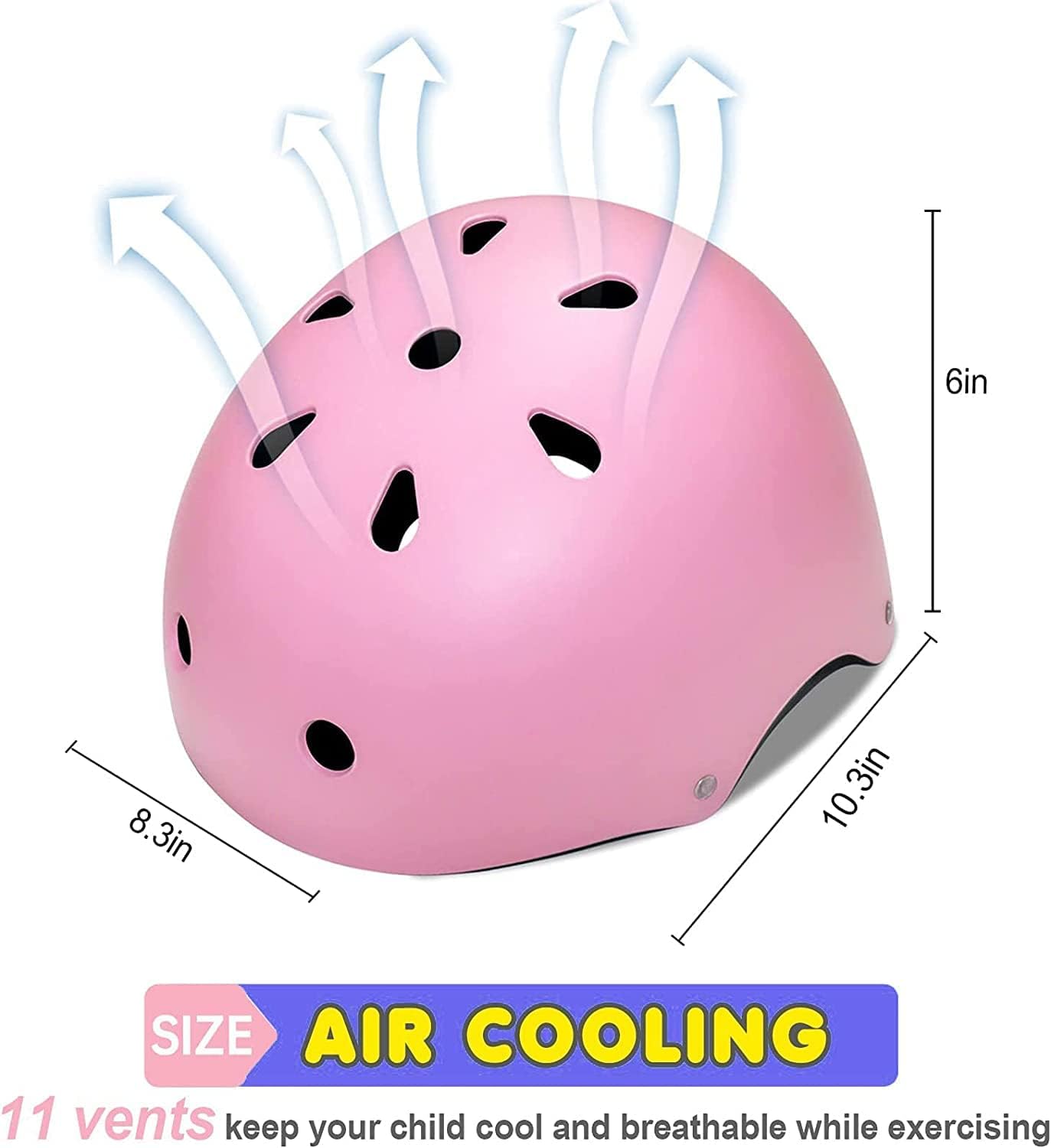 Juego de casco para niños, rodilleras para niños, rodilleras, coderas, muñequeras con casco, conjunto de equipo de protección ajustable para niñas,