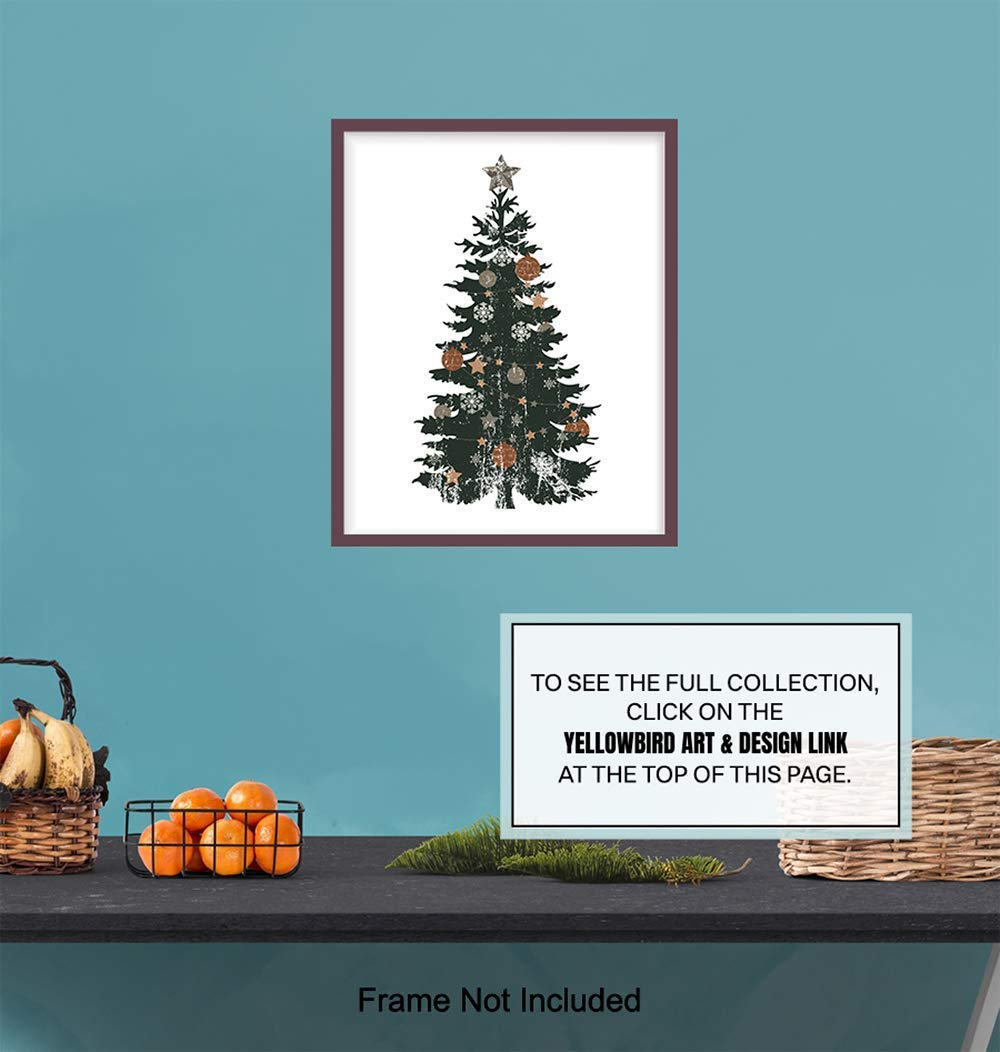 Christmas Tree Decor – Pine Tree Holiday Decorations for Home, Apartment, Living Room, Bedroom – Cute Secret Santa Gift for Office Party – 8×10