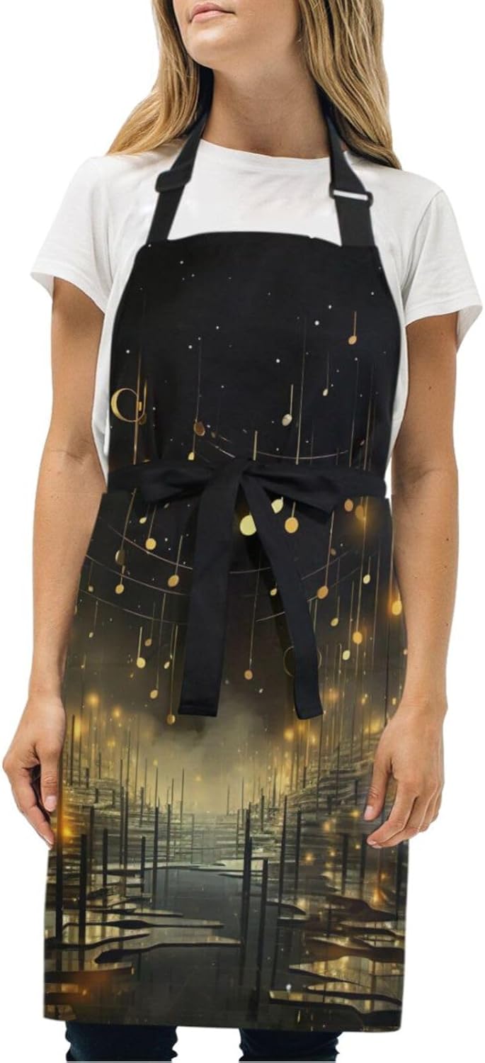 RPLIFE Delantales de chef con degradado azul, delantal impermeable, delantales para mujer con bolsillos, accesorios de cocina para hombres