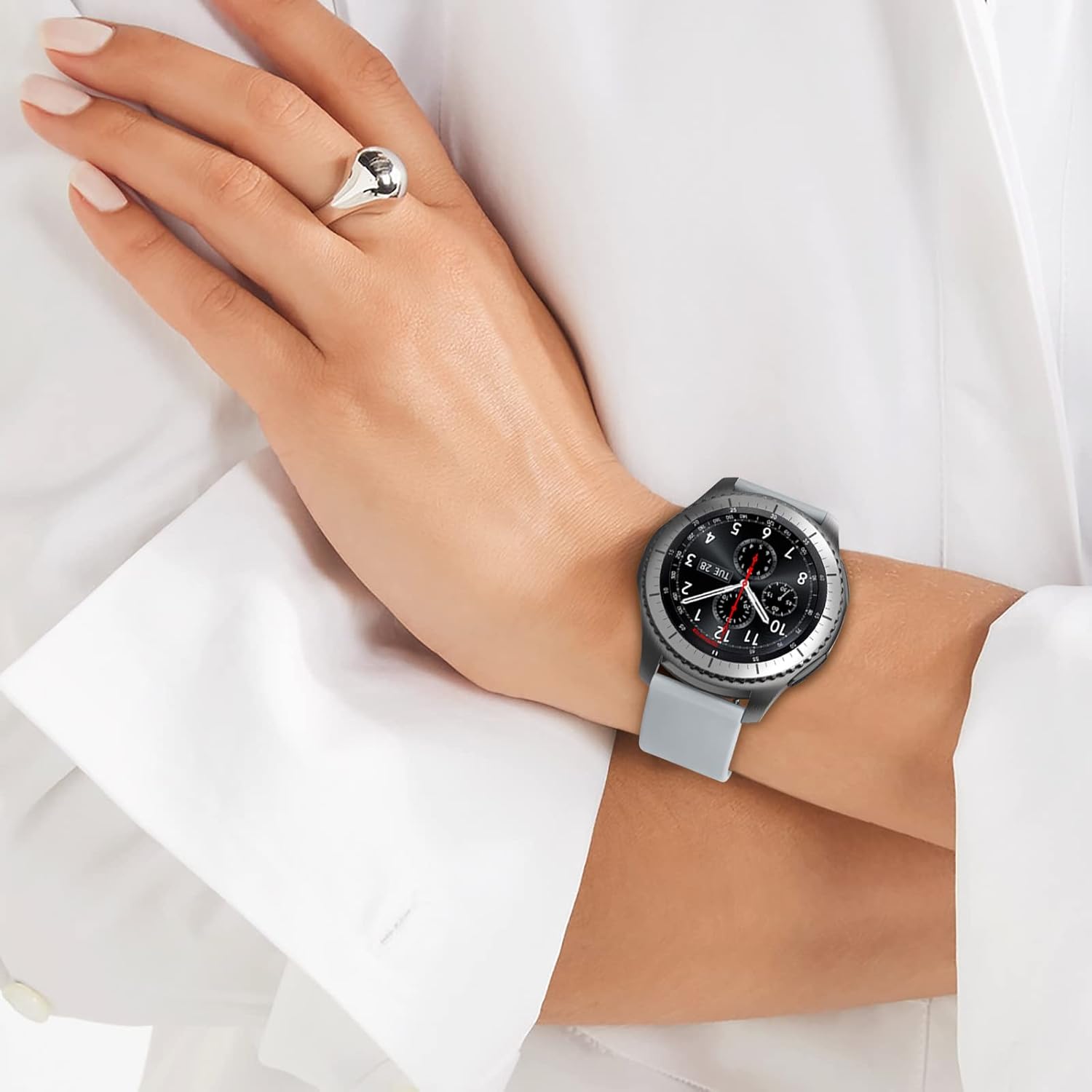 Meliya Correas para Samsung Gear S3 FrontierClassic Band para mujeres y hombres, correa deportiva de silicona suave ajustable de 0.78 pulgadas para