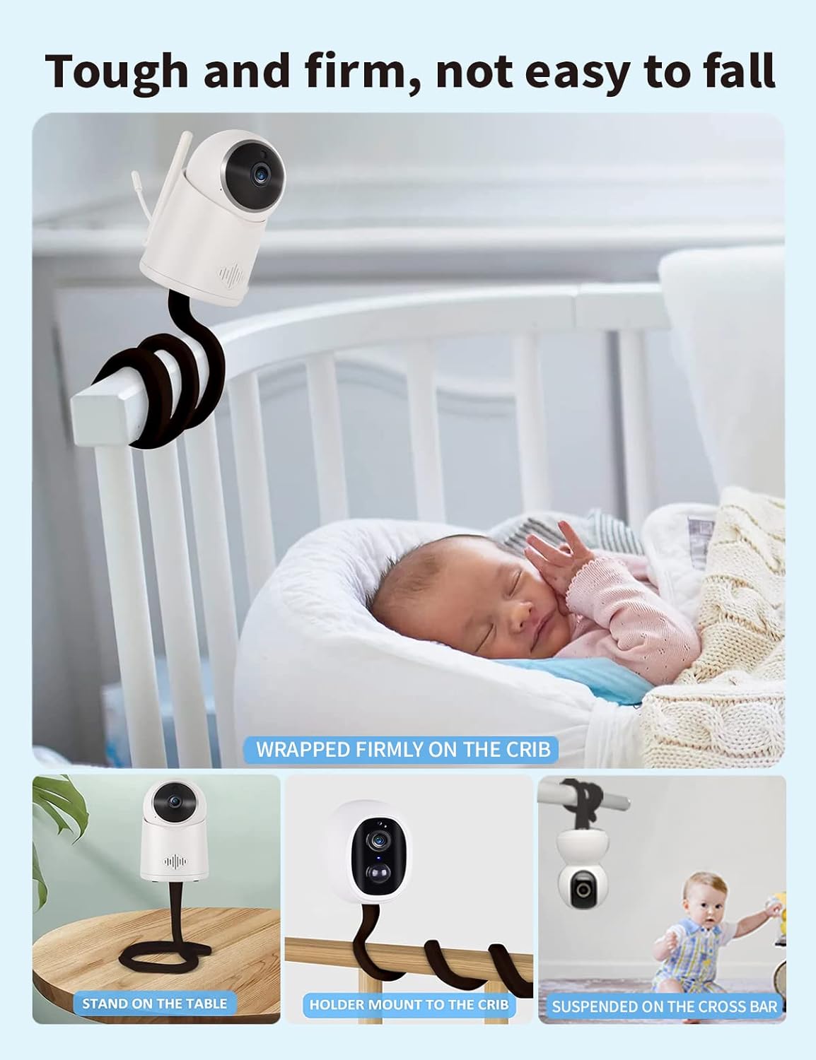 Tonton Soporte universal para monitor de bebé, soporte de cámara compatible con HelloBaby y la mayoría de los otros monitores de bebé, brazo de