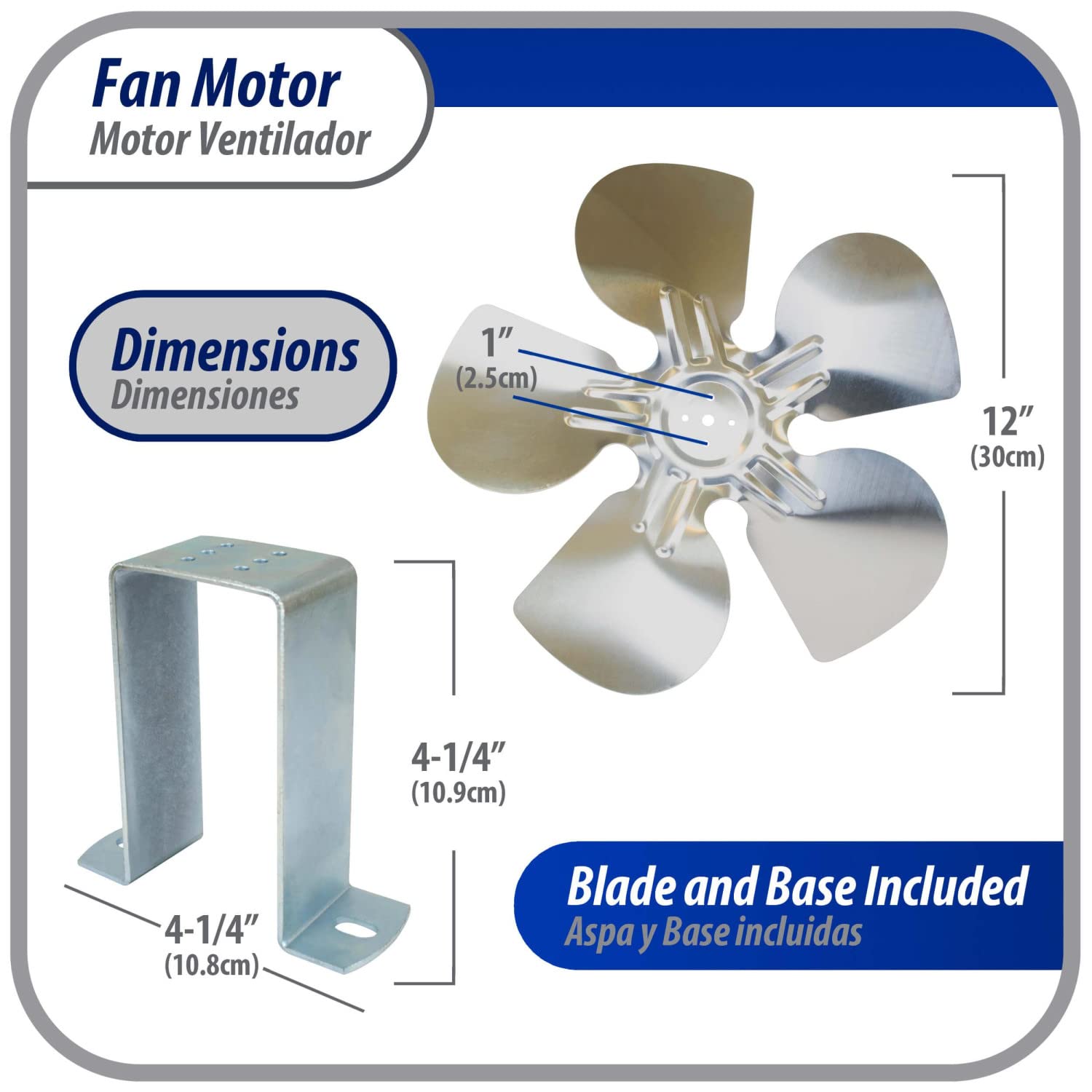 Appli Parts APFM-341E – Motor de condensador y evaporador de refrigeración de 34 W, 115 V, 60 Hz, 1,5 A, 1450 rpm, incluye base y ventilador de