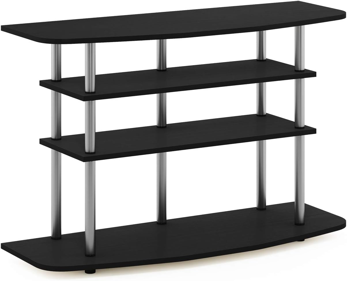 Furinno Frans Turn-N-Tube – Soporte de TV para TV de hasta 43 pulgadas, 4 niveles, roble negro