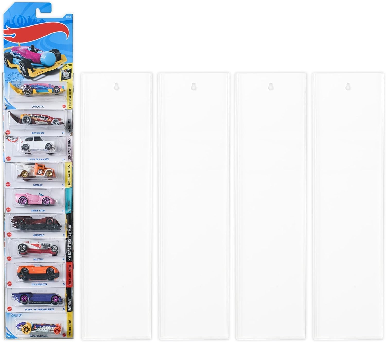Modelo Car Display Case – Soporte de pared para hasta 50 coches, compatible con Hot Wheels Matchbox Packaged Cars – Organizador de coche de juguete