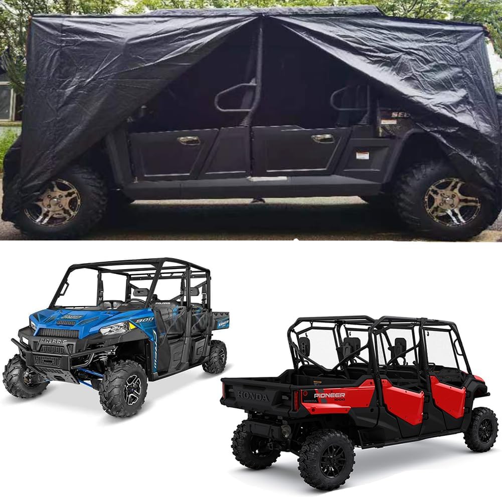 Funda para UTV de 4 a 6 plazas, cremallera lateral, impermeable, resistente al viento, 420D, resistente para CFMOTO Uforce 1000 XL, Polaris RZR