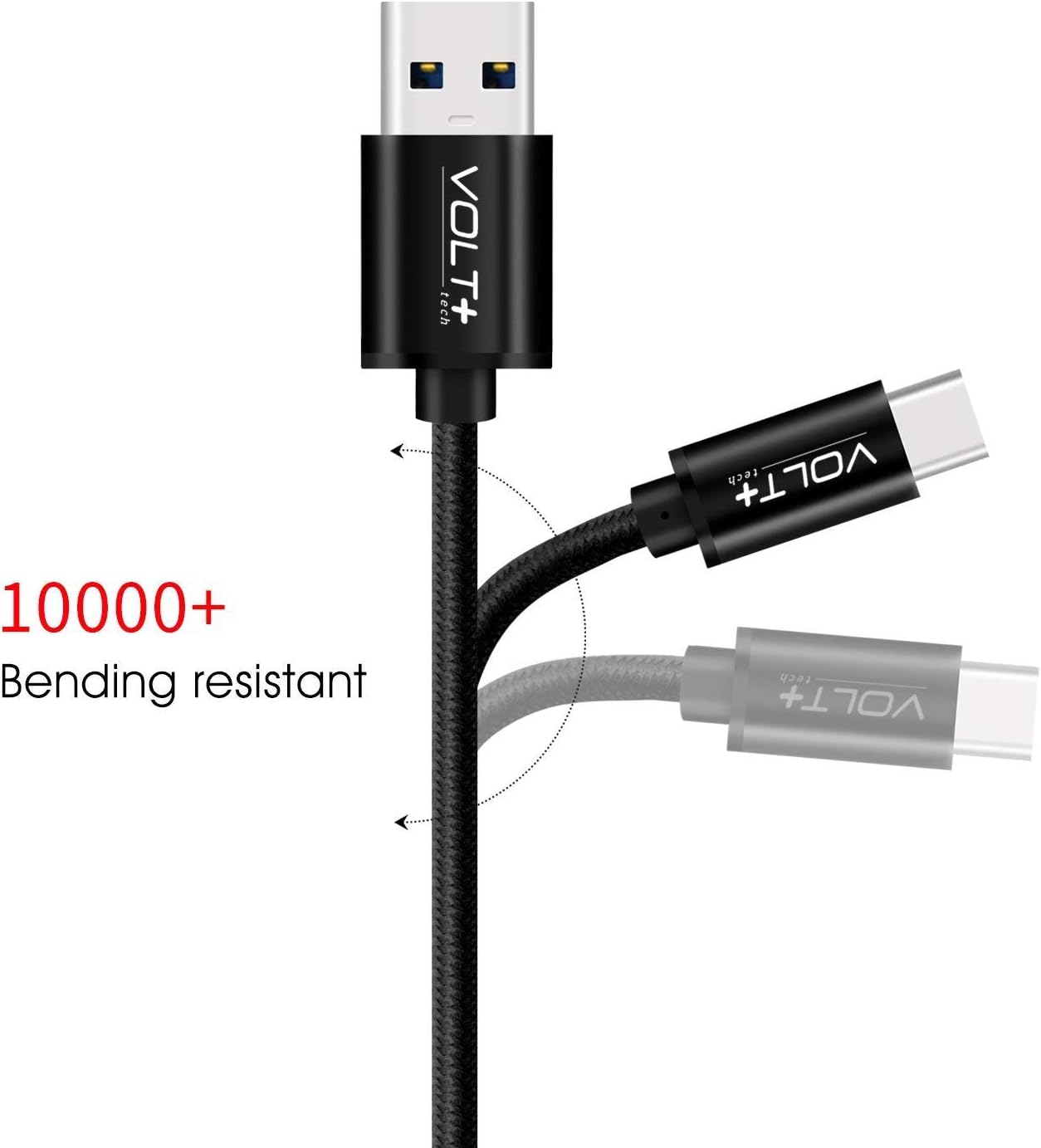 Cable trenzado USB tipo C PRO compatible con tu Xiaomi Poco X3 GT a carga completa de 65 vatios y velocidades de transferencia de datos de 5 Gbps