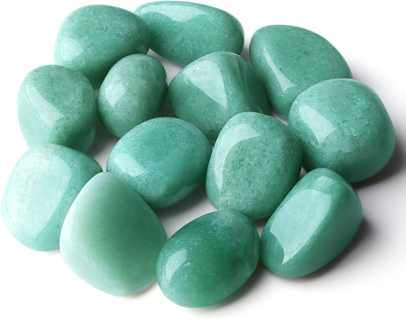 QINJIEJIE Piedras pulidas de aventurina verde de 0.9 libras, piedras preciosas a granel de 0.6 a 1 pulgada, piedra irregular, cristal curativo de