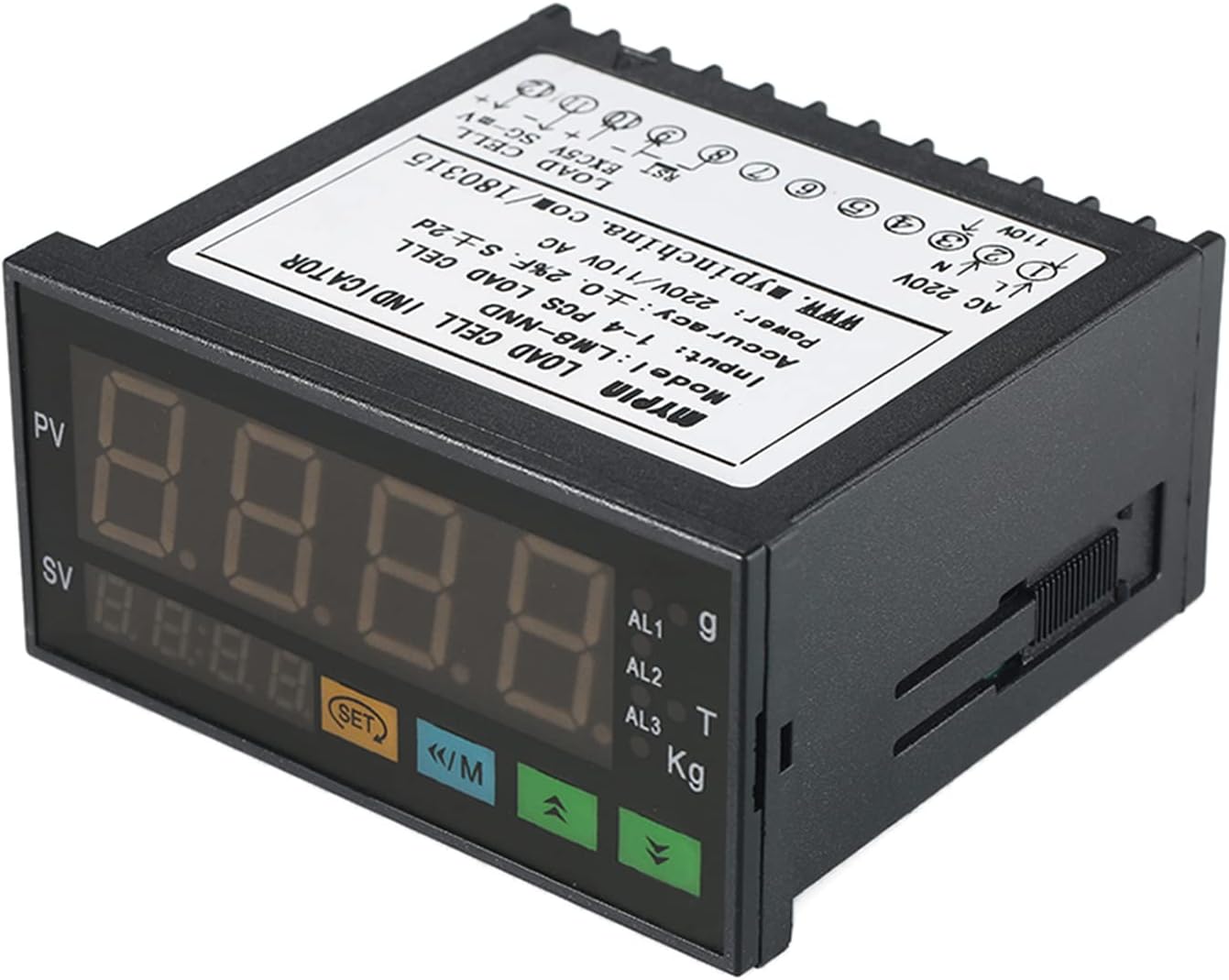 ERYUE Pantalla digital, pantalla LED digital medidor de pesaje Indicador de células de carga 1  4 células de carga Entrada de señales