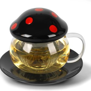 Juego de tazas de té de cerámica gótica con infusor y tapa, taza de té de cerámica gótica con infusor y tapa de 9.8 fl oz10 onzas para Halloween, Juego de tazas de té de cerámica gótica con infusor y tapa, taza de té de cerámica gótica con infusor y tapa de 9.8 fl oz10 onzas para Halloween,