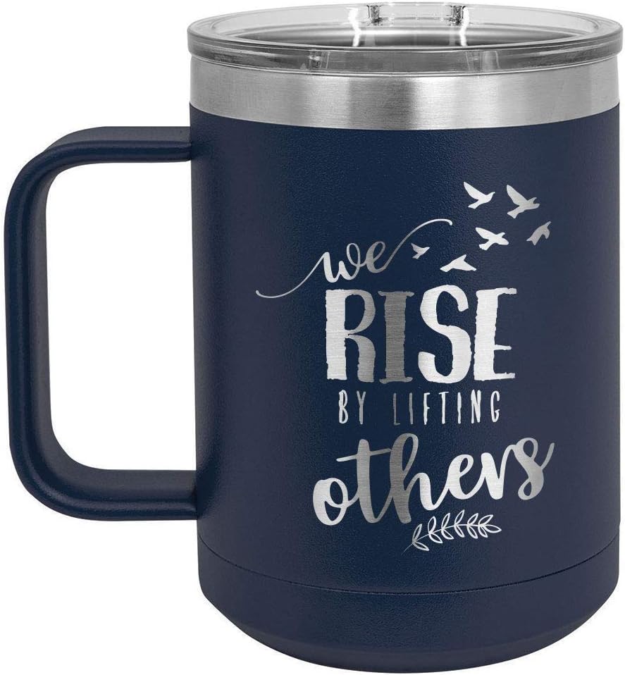 ONLYGIFTS.COM – Taza de café con tapa deslizante (13.0fl oz), diseño con texto en inglés, Marino